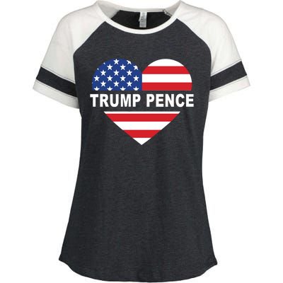 Love Trump Pence USA Heart Enza Ladies Jersey Colorblock Tee