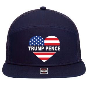 Love Trump Pence USA Heart 7 Panel Mesh Trucker Snapback Hat