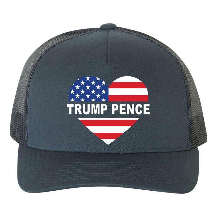 Love Trump Pence USA Heart Yupoong Adult 5-Panel Trucker Hat