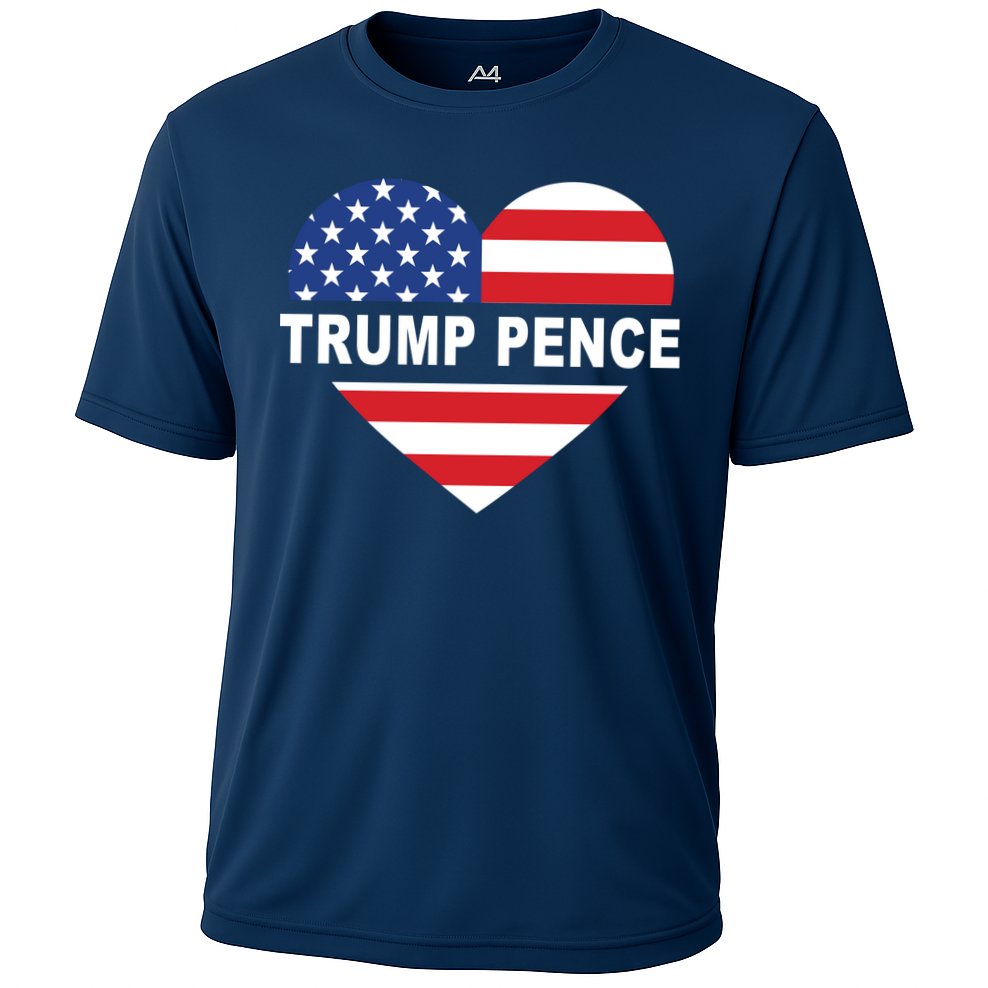 Love Trump Pence USA Heart Cooling Performance Crew T-Shirt