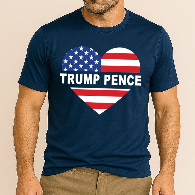 Love Trump Pence USA Heart Cooling Performance Crew T-Shirt