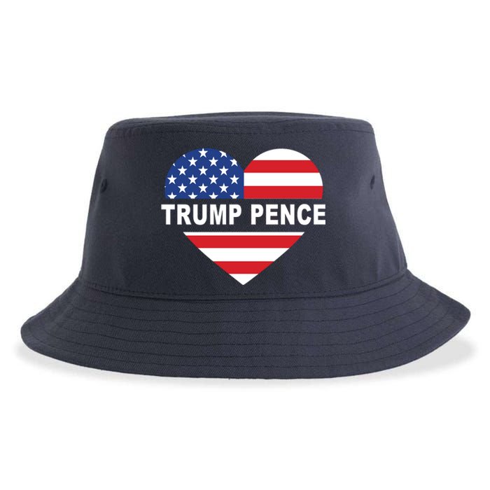 Love Trump Pence USA Heart Sustainable Bucket Hat