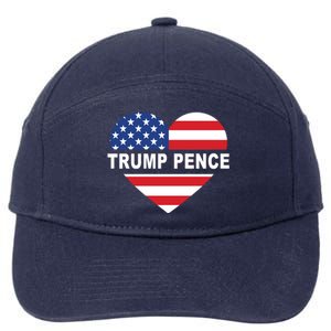 Love Trump Pence USA Heart 7-Panel Snapback Hat