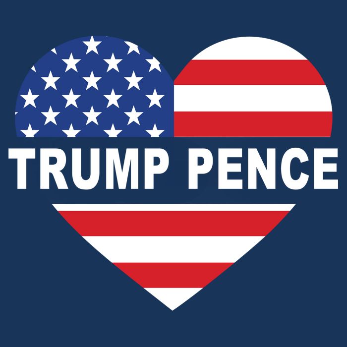 Love Trump Pence USA Heart 16 in Basic Backpack