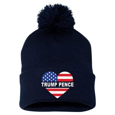 Love Trump Pence USA Heart Pom Pom 12in Knit Beanie