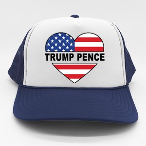 Love Trump Pence USA Heart Trucker Hat