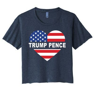 Love Trump Pence USA Heart Women's Crop Top Tee