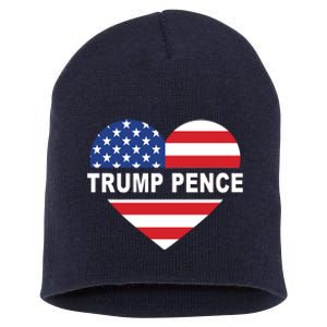 Love Trump Pence USA Heart Short Acrylic Beanie