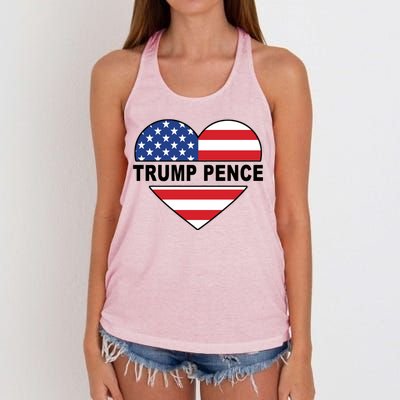 Love Trump Pence USA Heart Women's Knotted Racerback Tank