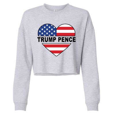 Love Trump Pence USA Heart Cropped Pullover Crew