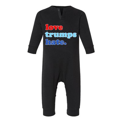 Love Trumps Hate. Anti-Trump Not My President Infant Fleece One Piece