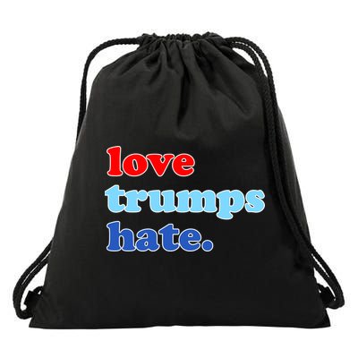 Love Trumps Hate. Anti-Trump Not My President Drawstring Bag