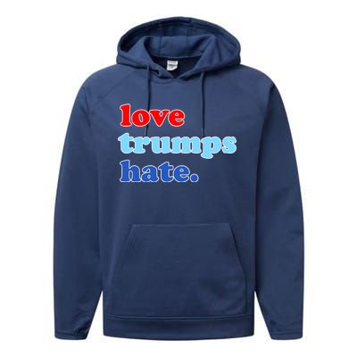 Love Trumps Hate. Anti-Trump Not My President Performance Fleece Hoodie