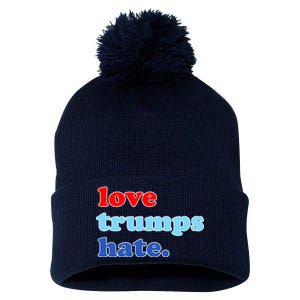 Love Trumps Hate. Anti-Trump Not My President Pom Pom 12in Knit Beanie