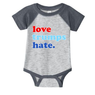 Love Trumps Hate. Anti-Trump Not My President Infant Baby Jersey Bodysuit