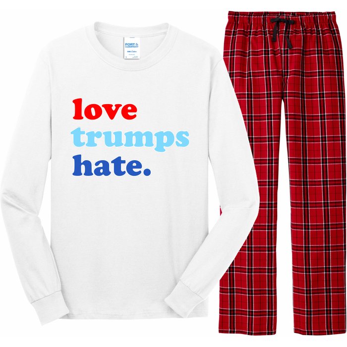 Love Trumps Hate. Anti-Trump Not My President Long Sleeve Pajama Set