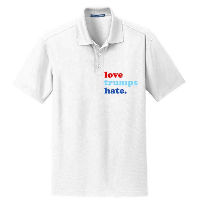 Love Trumps Hate. Anti-Trump Not My President Dry Zone Grid Polo