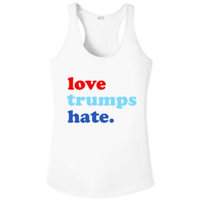 Love Trumps Hate. Anti-Trump Not My President Ladies PosiCharge Competitor Racerback Tank