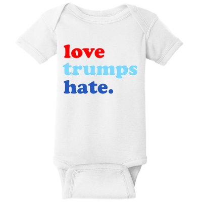 Love Trumps Hate. Anti-Trump Not My President Baby Bodysuit