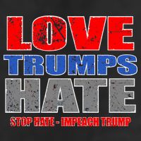 Love Trumps Hate Anti Trump Impeach Not My President 7 Panel Mesh Trucker Snapback Hat