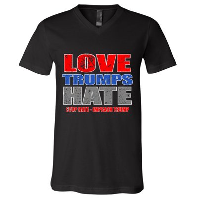Love Trumps Hate Anti Trump Impeach Not My President V-Neck T-Shirt