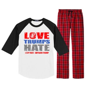 Love Trumps Hate Anti Trump Impeach Not My President Raglan Sleeve Pajama Set