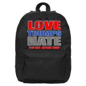 Love Trumps Hate Anti Trump Impeach Not My President 16 in Basic Backpack