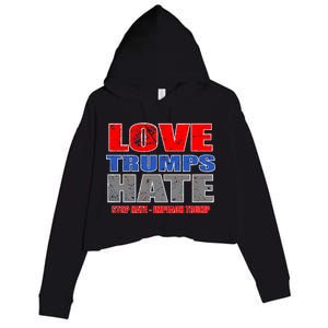 Love Trumps Hate Anti Trump Impeach Not My President Crop Fleece Hoodie