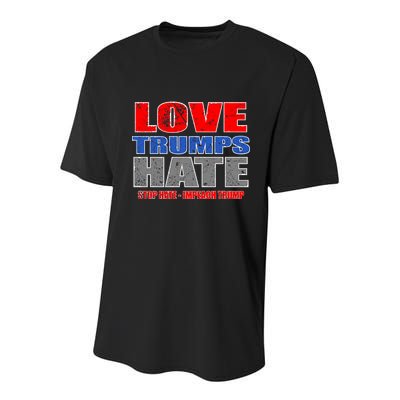 Love Trumps Hate Anti Trump Impeach Not My President Youth Performance Sprint T-Shirt
