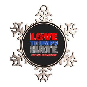 Love Trumps Hate Anti Trump Impeach Not My President Metallic Star Ornament