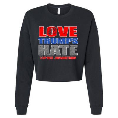 Love Trumps Hate Anti Trump Impeach Not My President Cropped Pullover Crew