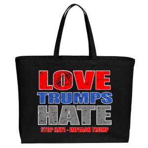 Love Trumps Hate Anti Trump Impeach Not My President Cotton Canvas Jumbo Tote