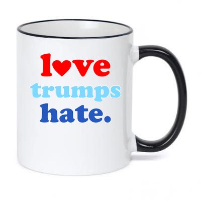 Love Trumps Hate Heart Anti Trump Not My President 11oz Black Color Changing Mug