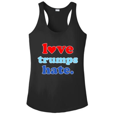 Love Trumps Hate Heart Anti Trump Not My President Ladies PosiCharge Competitor Racerback Tank