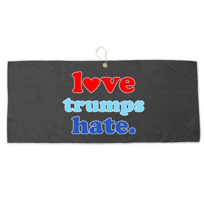 Love Trumps Hate Heart Anti Trump Not My President Large Microfiber Waffle Golf Towel