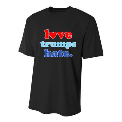 Love Trumps Hate Heart Anti Trump Not My President Youth Performance Sprint T-Shirt