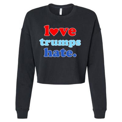 Love Trumps Hate Heart Anti Trump Not My President Cropped Pullover Crew