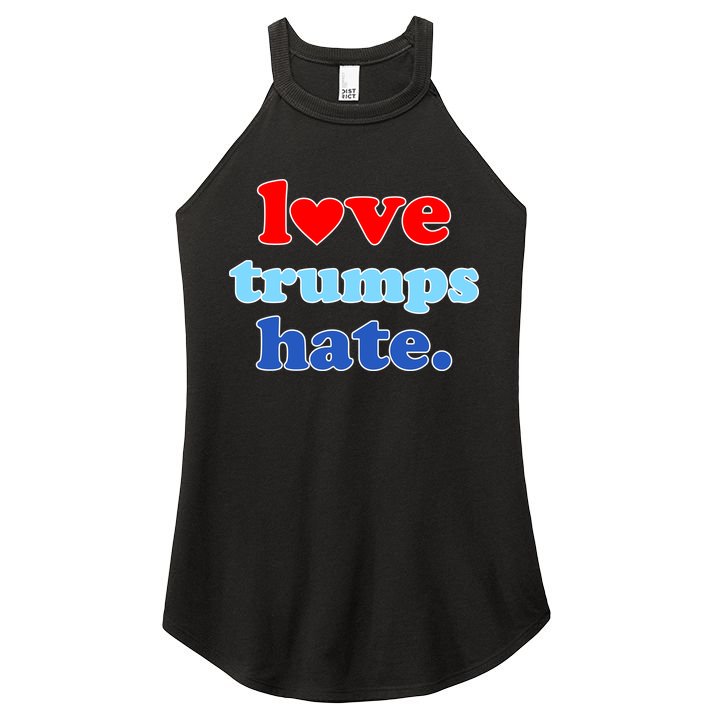 Love Trumps Hate Heart Anti Trump Not My President Women's Perfect Tri Rocker Tank