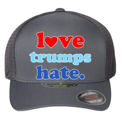 Love Trumps Hate Heart Anti Trump Not My President Flexfit Unipanel Trucker Cap