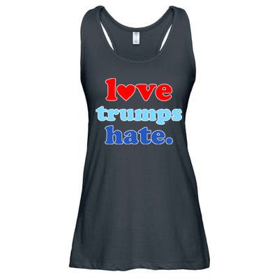 Love Trumps Hate Heart Anti Trump Not My President Ladies Essential Flowy Tank