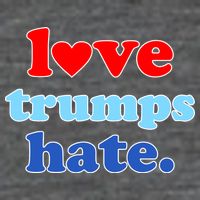 Love Trumps Hate Heart Anti Trump Not My President Poster