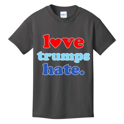 Love Trumps Hate Heart Anti Trump Not My President Kids T-Shirt
