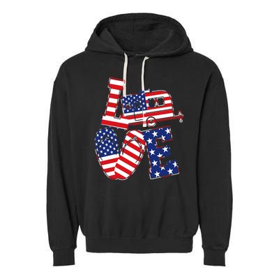 Love USA Camping  Garment-Dyed Fleece Hoodie