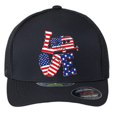 Love USA Camping  Flexfit Unipanel Trucker Cap