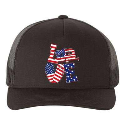 Love USA Camping  Yupoong Adult 5-Panel Trucker Hat