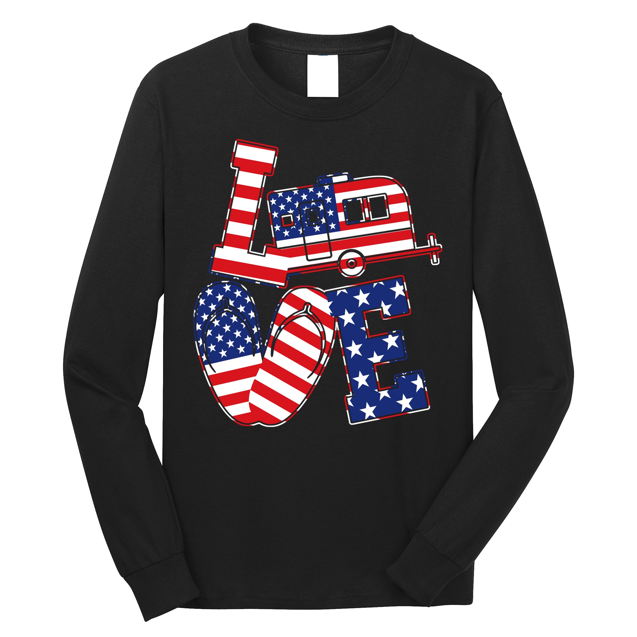 Love USA Camping  Long Sleeve Shirt