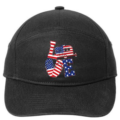 Love USA Camping  7-Panel Snapback Hat