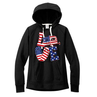 Love USA Camping  Women's Fleece Hoodie