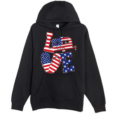 Love USA Camping  Premium Pullover Hoodie