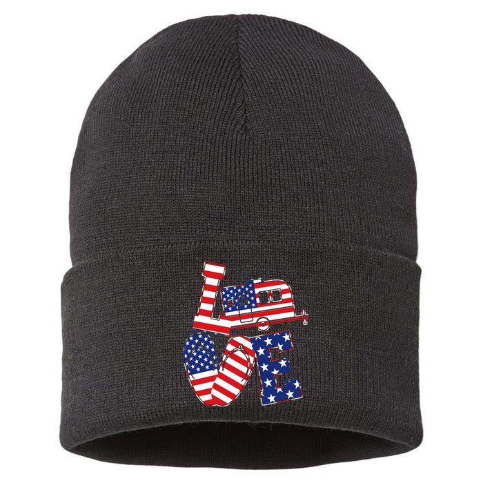 Love USA Camping  Sustainable Knit Beanie